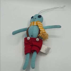Target Blue Plush Holiday Ornament with Red Pants and Yellow Scarf